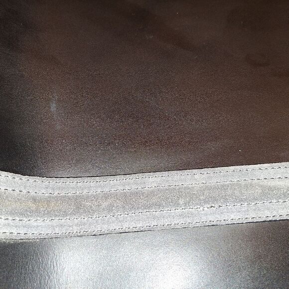 Alberta Di Canio Satchel Made in Italy Black Leather Purse with Gray Suede Trim - Picture 5 of 16